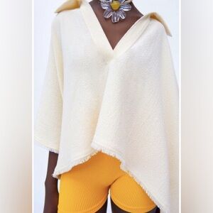 Zara Cropped Poncho Top